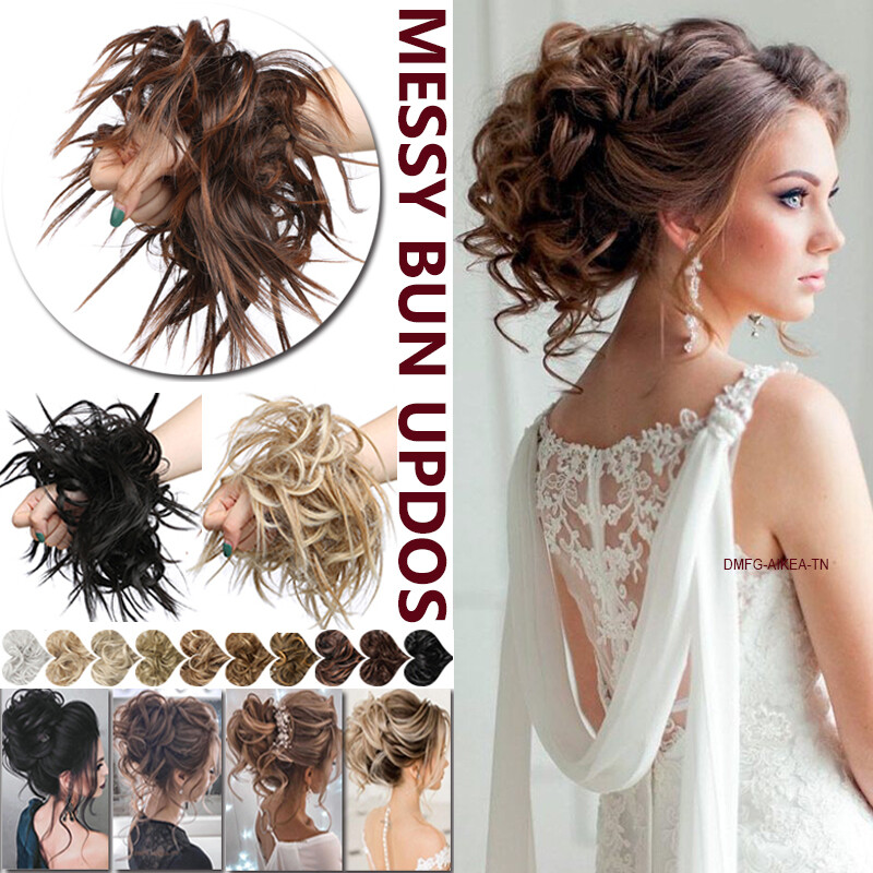 Large Thick Messy Bun Ponytail Scrunchie Hair Piece Extensions Real as Human USA