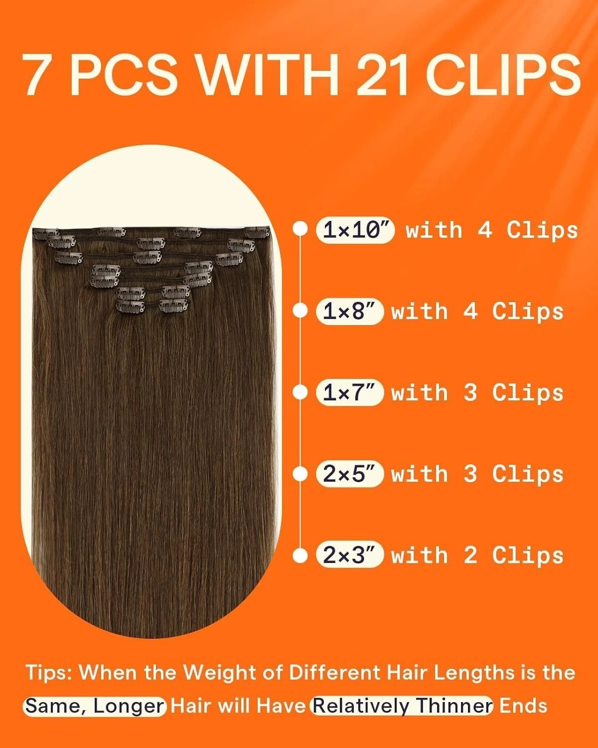 Hair Extensions Real Human Hair Clip ins Medium Brown Real Hair Extensions Cl…