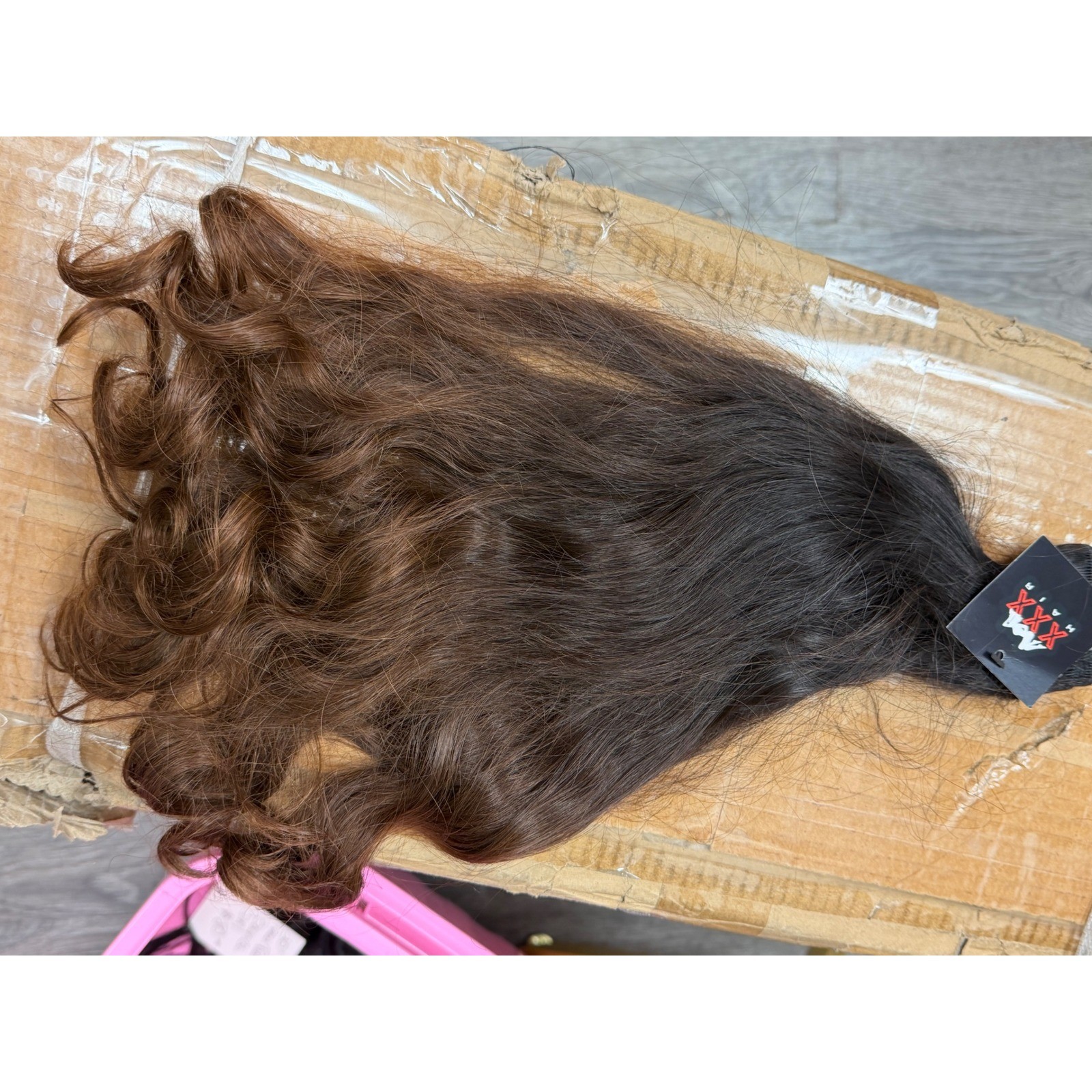 18″ Raw Indonesian Ombré Brown Human Hair Bundle