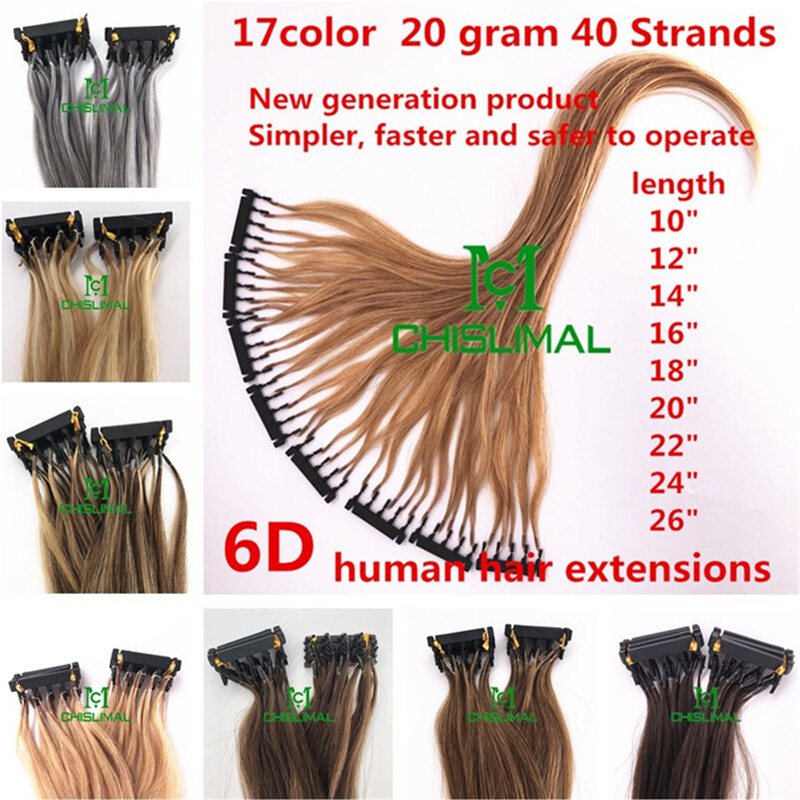 New 6D Remy Human Hair Extension 14 16 18 20 22 24 26inch Hair 20g 5Strands/row
