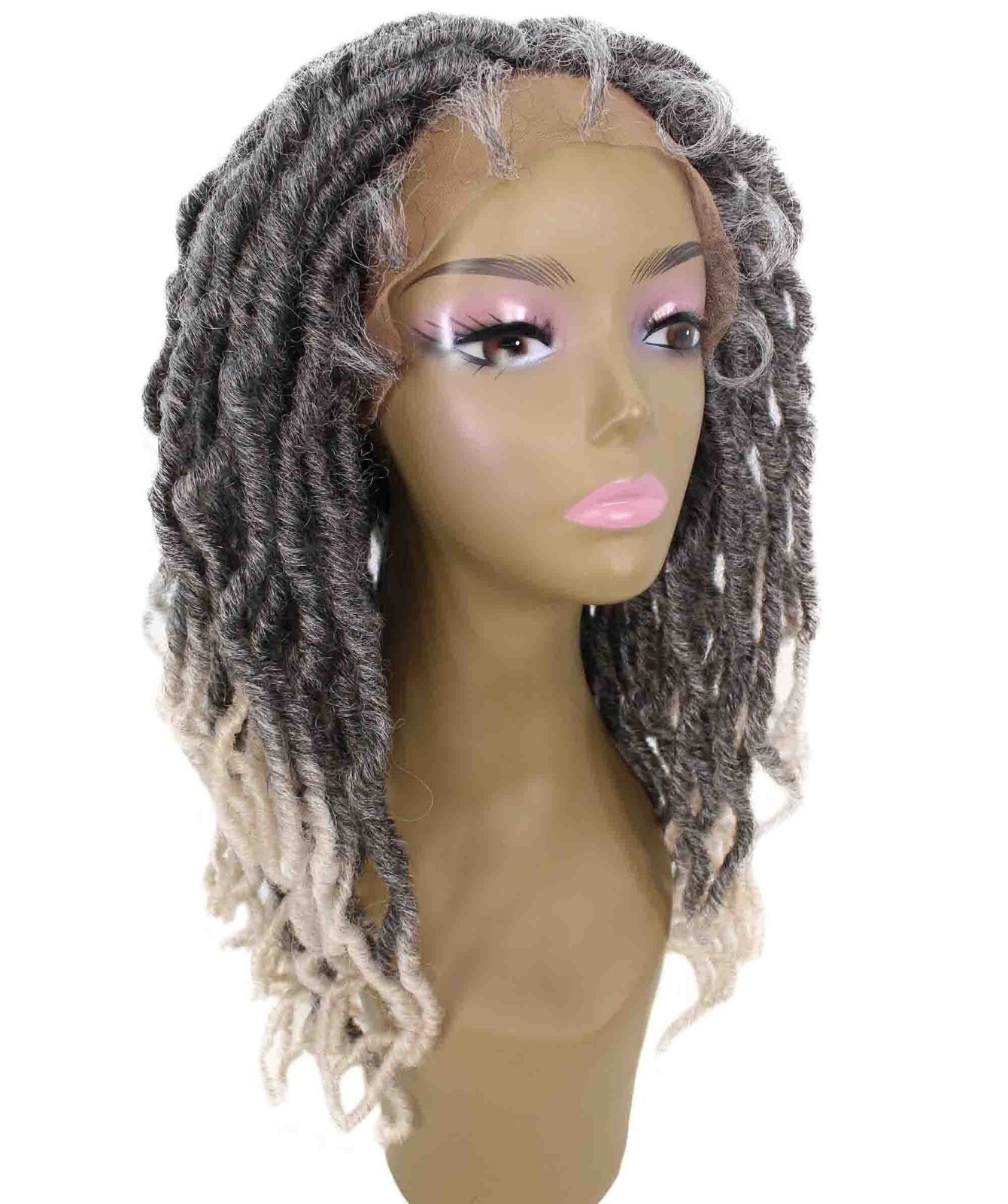 LUXLUXE Dara Curly Dara 22 in Long Dara 4X4 Hand Tied Lace Braid Braided Wig,