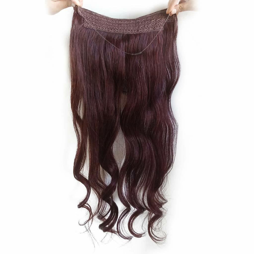 Thick Wavy 100% Remy Human Hair Extensions Invisible Secret Headband Wire 120g