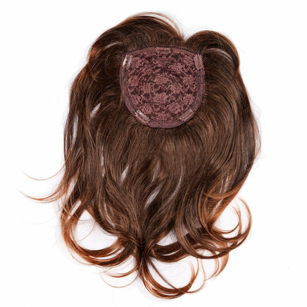 16″ Hairpiece/Toupee Replacement Women Top Synthetic Hair Topper Brown-US
