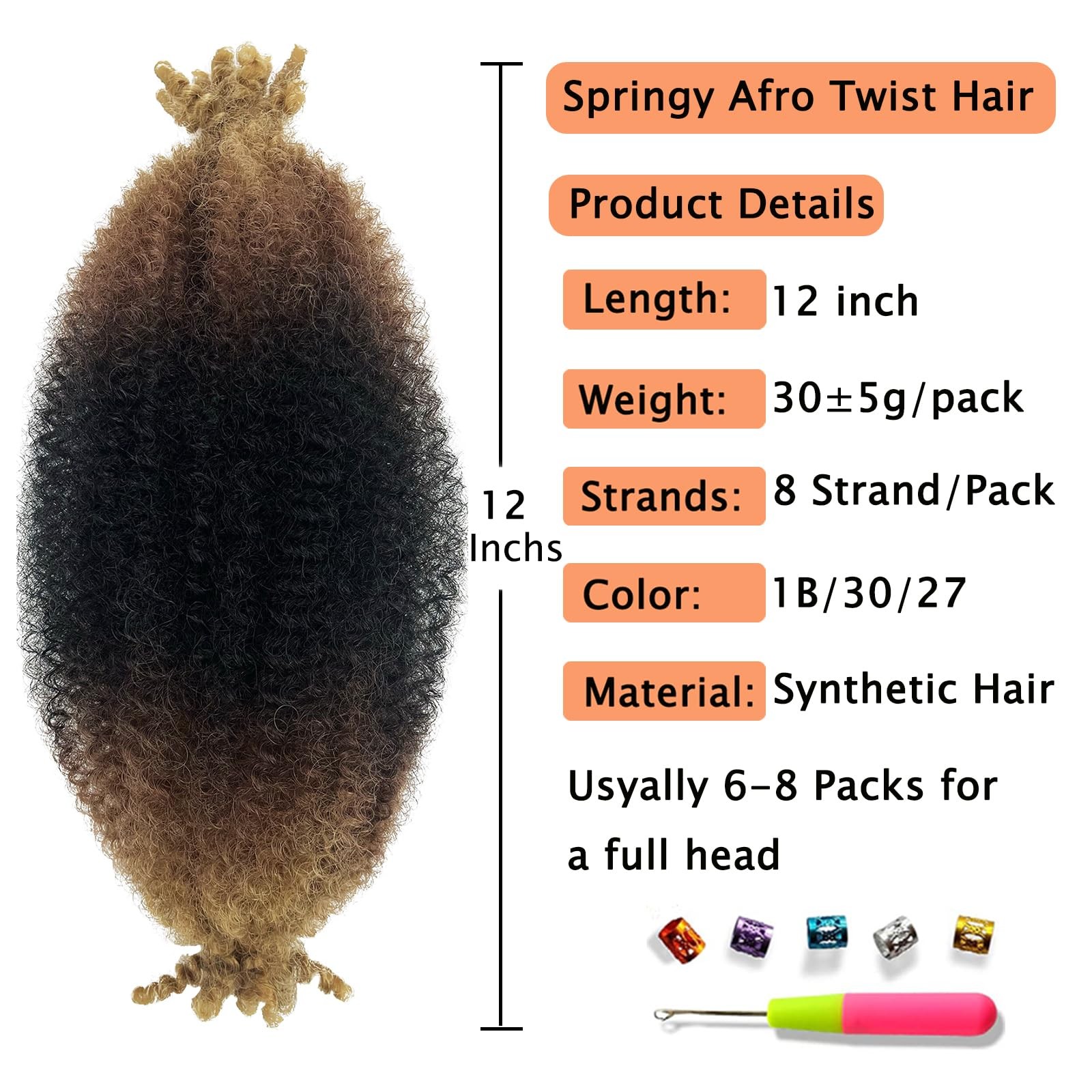 Marley Twist Braiding Hair Pre-Separated Afro Kinky Twist Crochet Braids Soft Lo