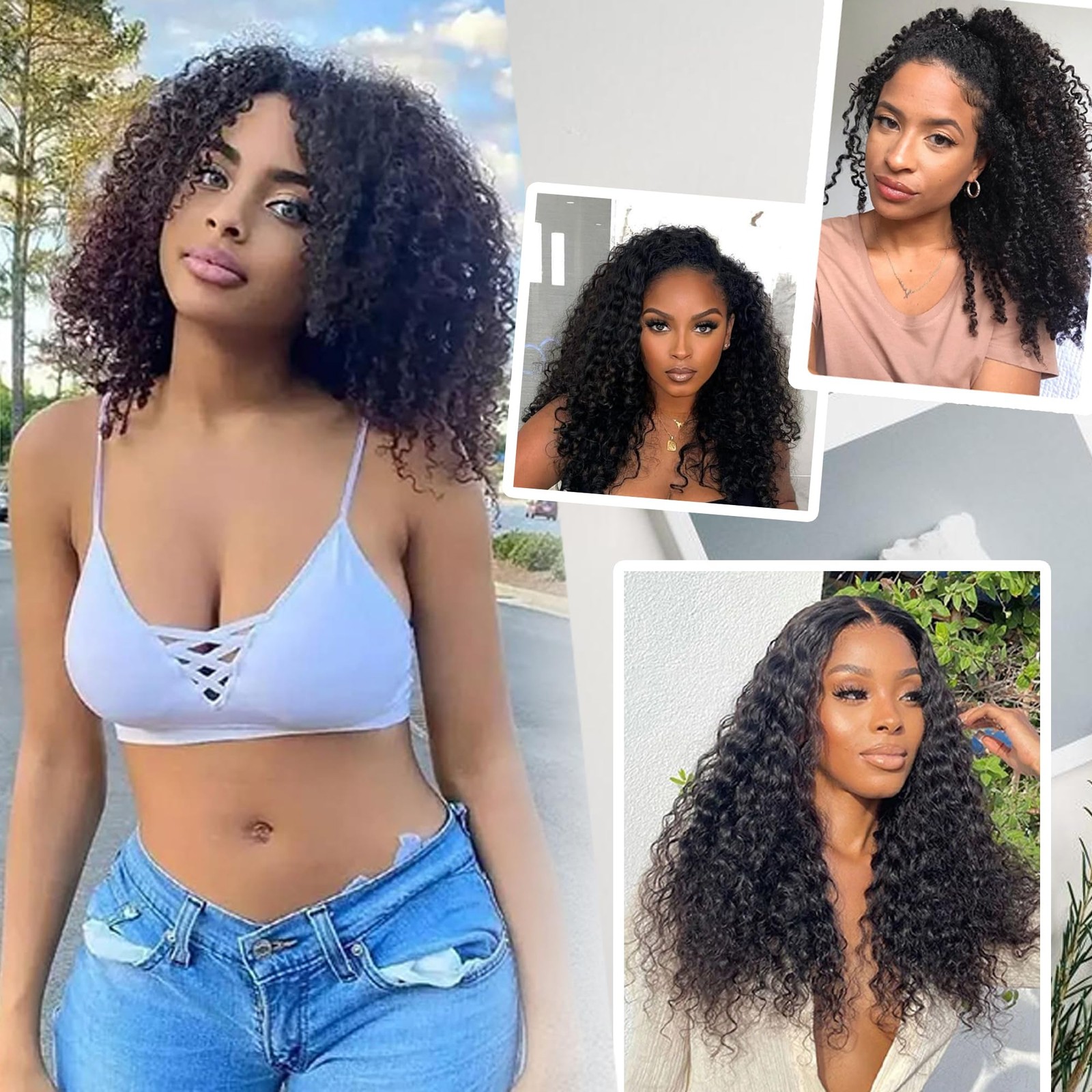 Bdbdbd Curly V Part Wig Human Hair Elastic Upgrade U Part Human Hair Wig No