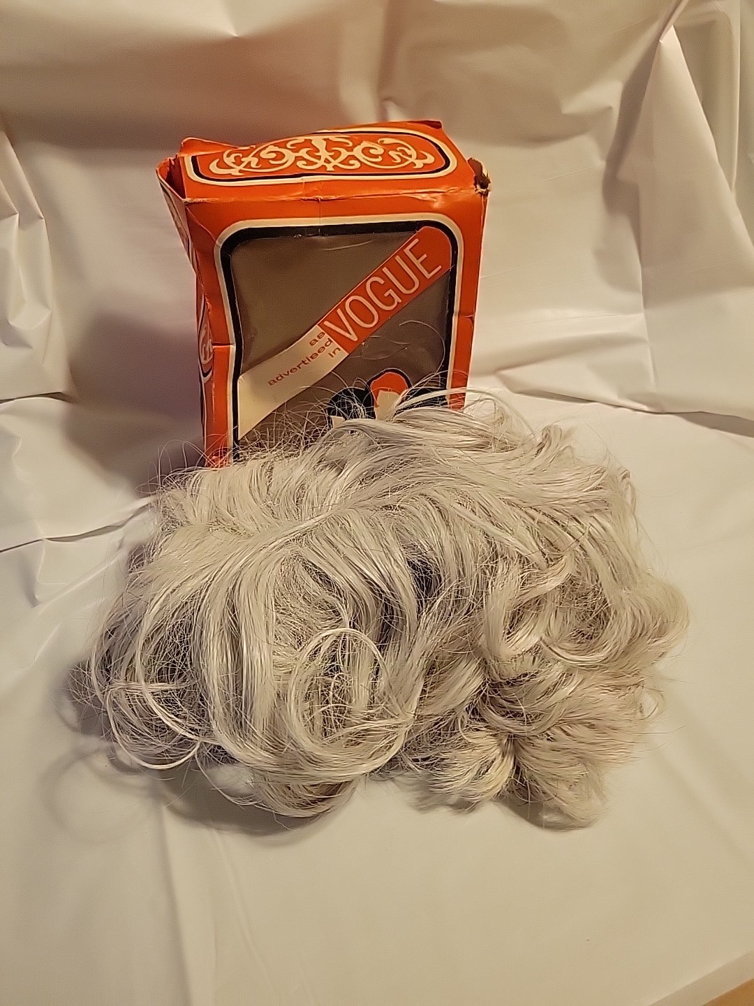 Vintage Brentlon Georgi Short Wavy Original Box White Grt 4 Halloween Old Lady