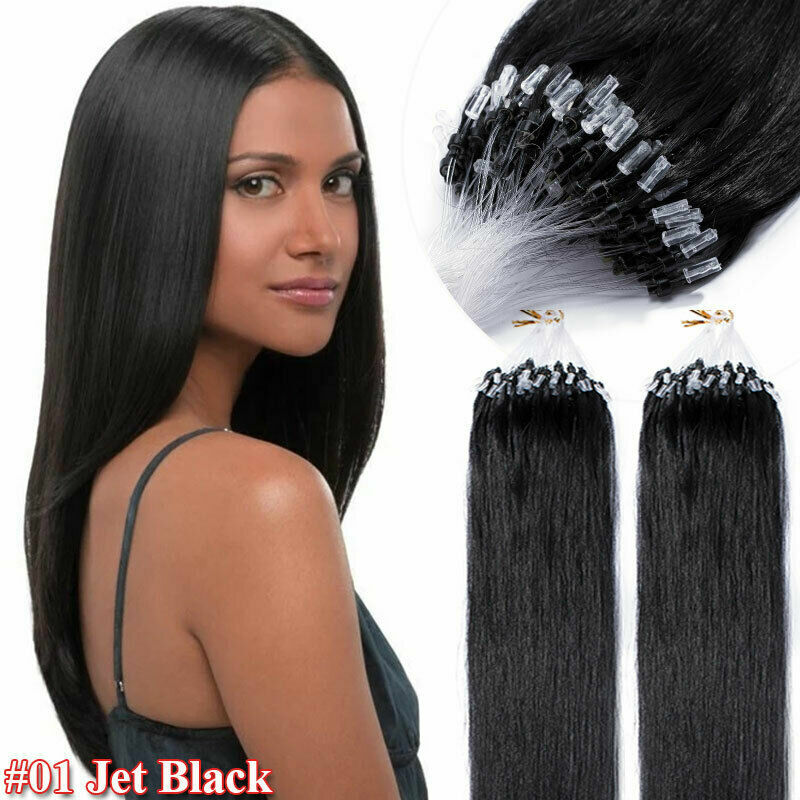 Micro Rings Loop Hair Extensions Micro Bead Link Remy Human Hair Balayage Blonde