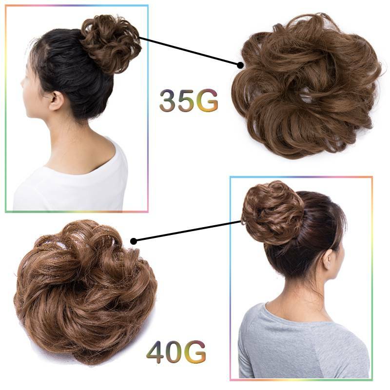 Real Thick Messy Bun Hair Piece Scrunchie 100% Natural Hair Extensions As Human