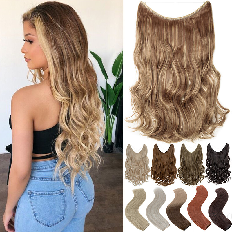 Real Hidden Invisible Band Wire In Thick One Piece Hair Extensions Ring As Human