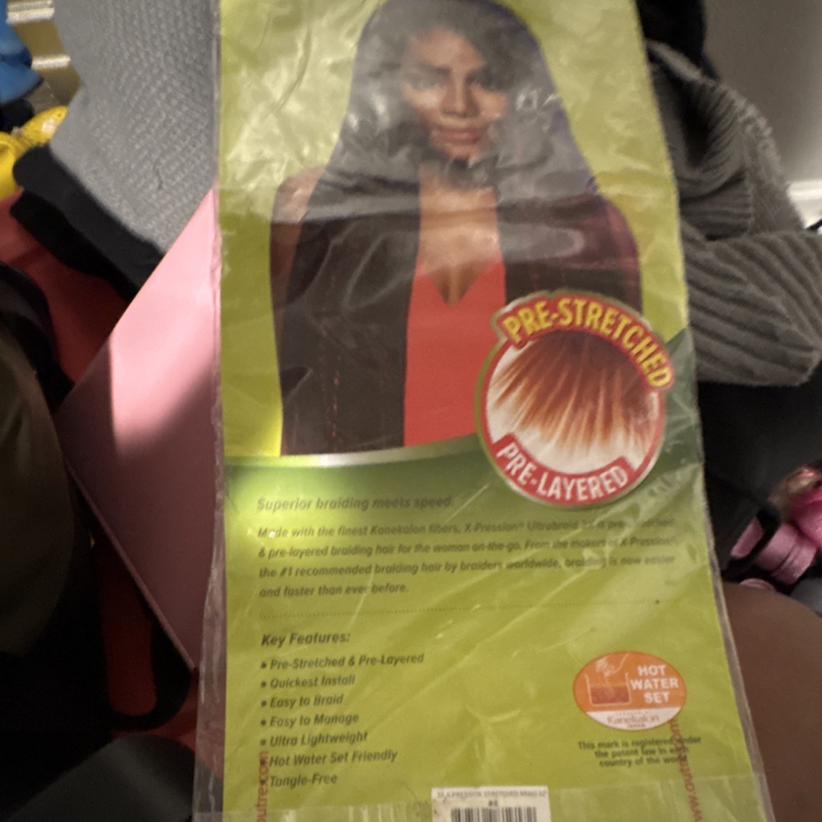 X-Pression Ultra Braid 42in Pre-Stretched Pre-Layered Synthetic Black 3X