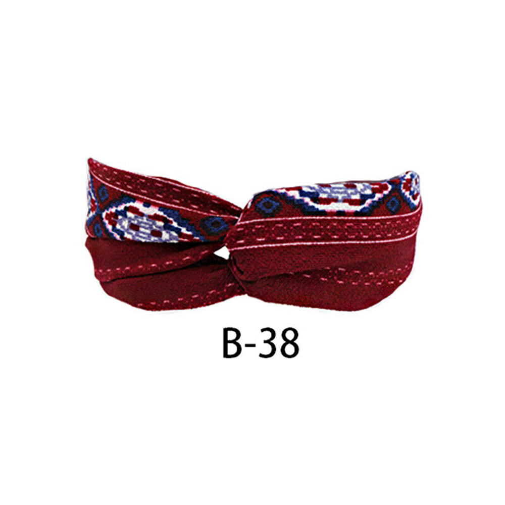 5-Pack Floral Turban Headbands for Women Elastic Twisted Hair Bands Wide Set