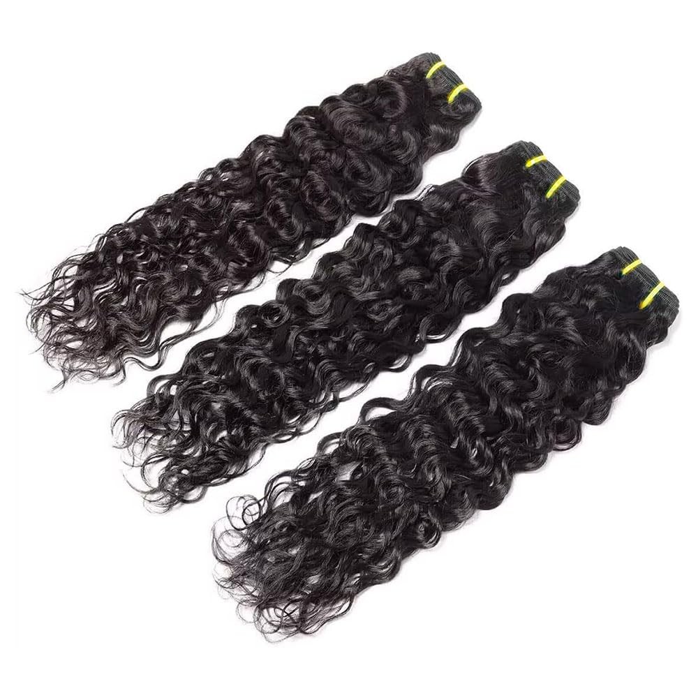 Unilo 12 12 12 Inch Water Wave Bundles Human Hair 100 Unprocessed Curly