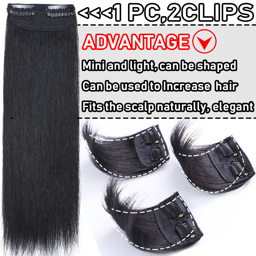 ONE PIECE Side Pads Clip In Real Remy Human Hair Topper Short Hair Extensions US