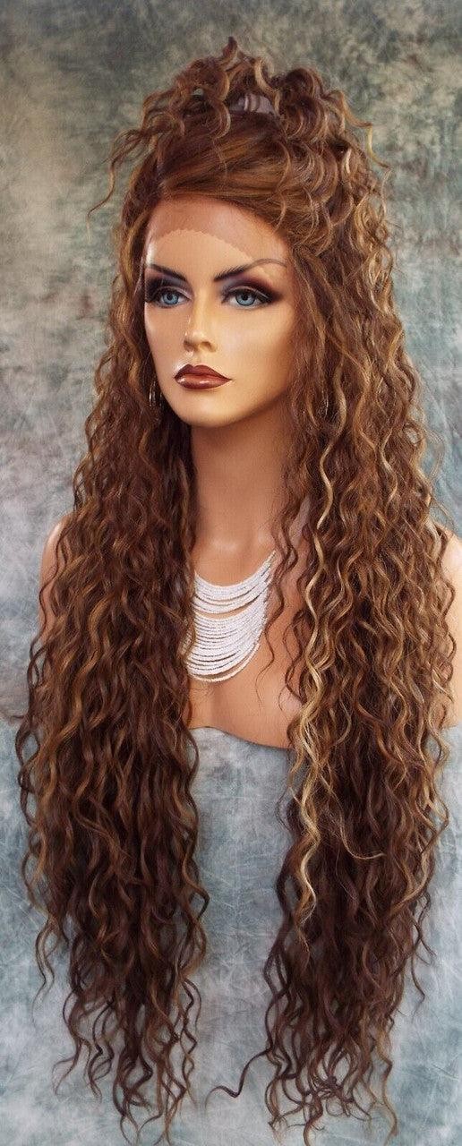 36″ X-LONG LACE FRONT DEEP C-PART HIGH HEAT SAFE WIG COLOR FS8.27.613 SEXY 233