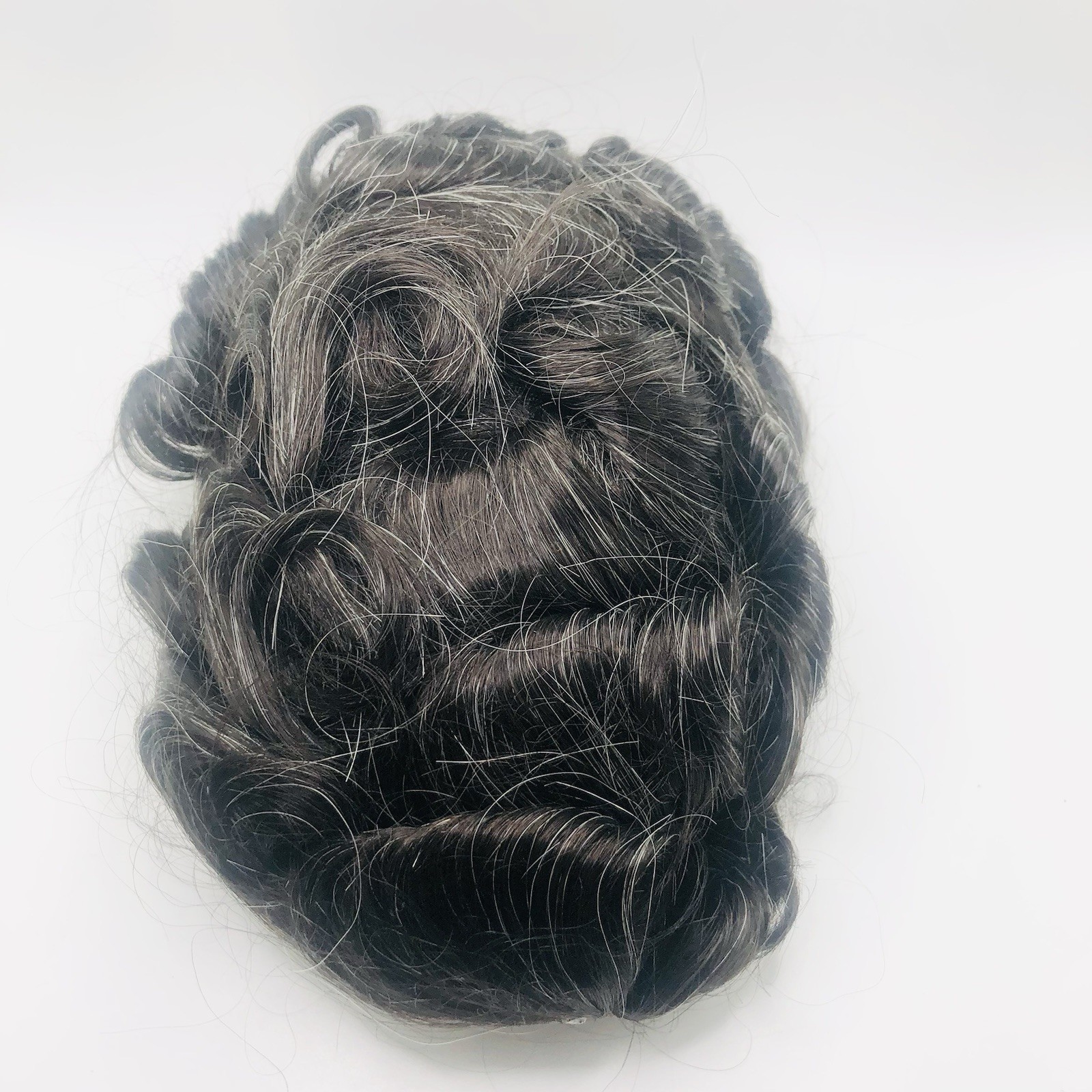 Thin Skin Mens Toupee Human Hair All V-looped PU 0.06mm Invisible Poly Hairpiece