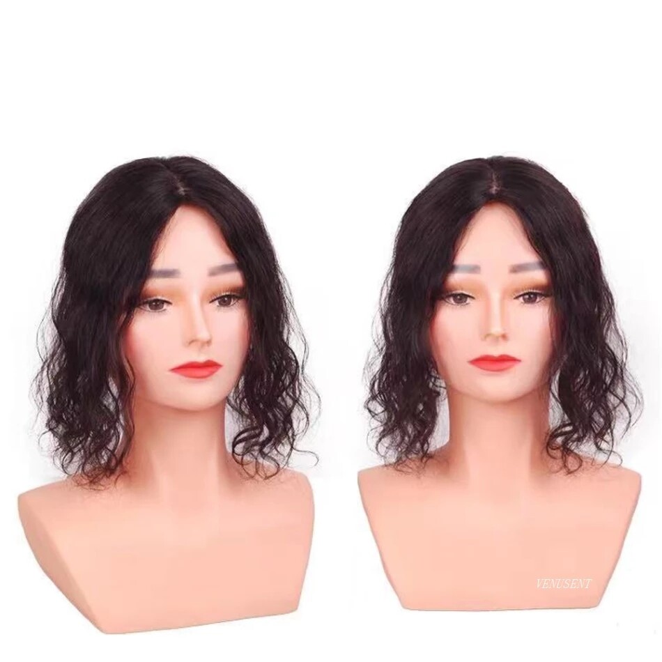 Silk Base Topper Virgin European Human Hair Toupee Hair Piece Natural Wave Women