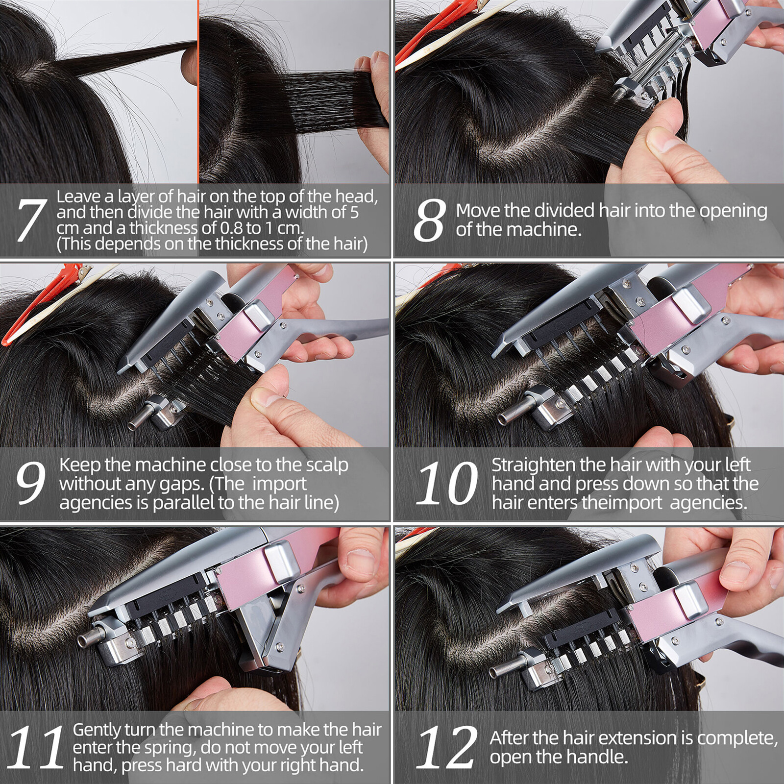 6D Extension Machine Natural Human Hair Connector Kit Last Up To 6 Months