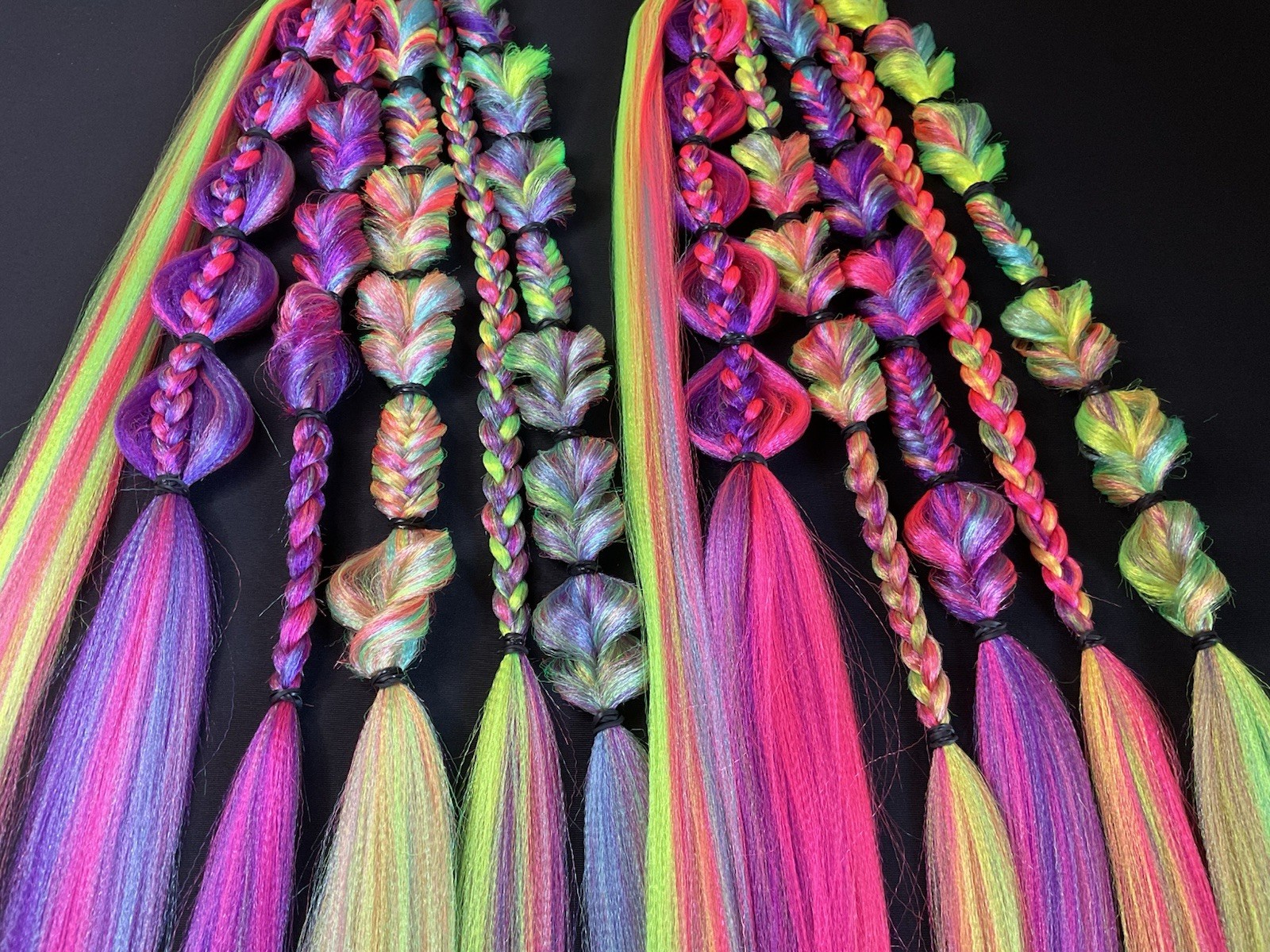 Colorful Reusable Braided Ponytail Extension Softball Braids Festival Rave Braid