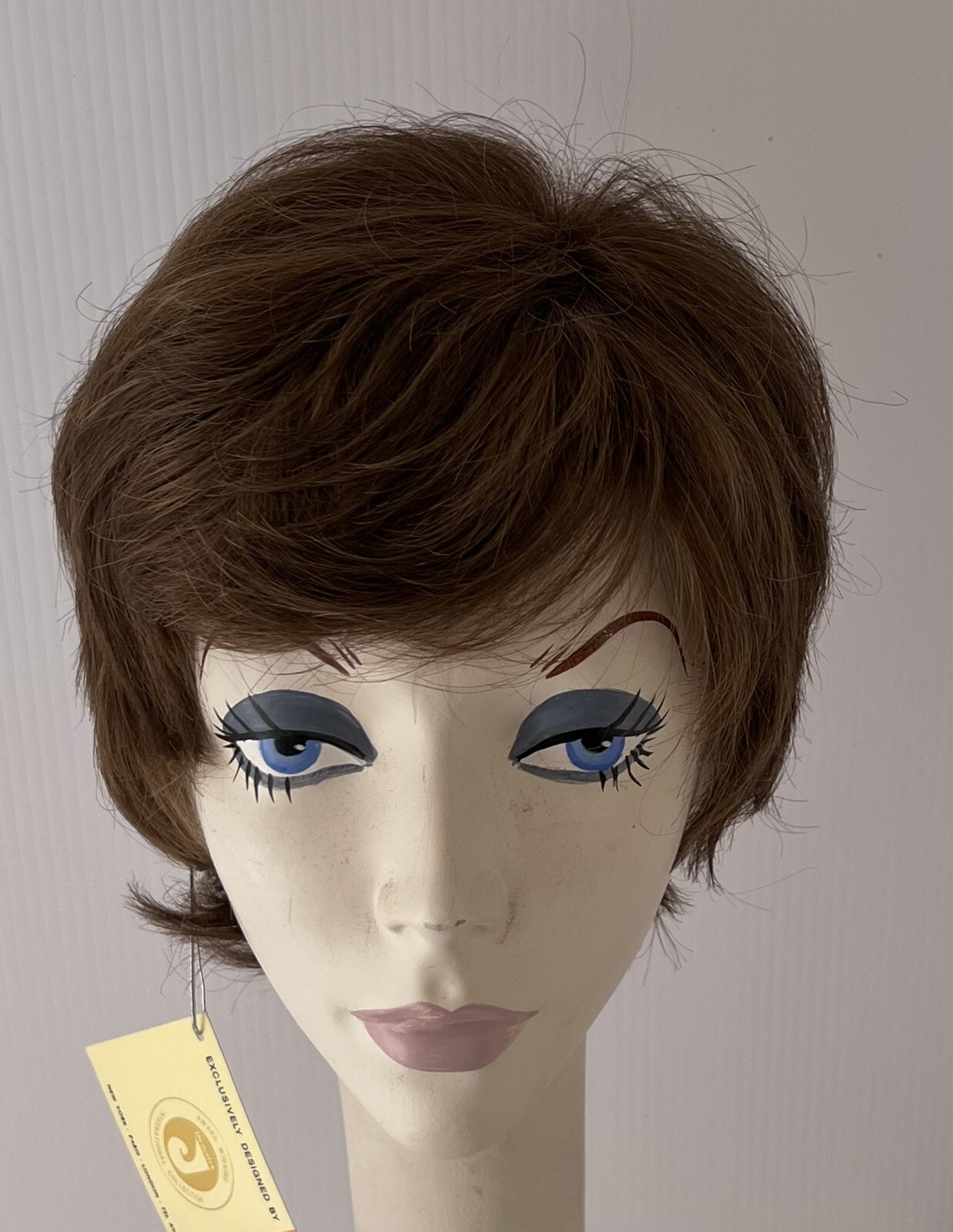 NWT JACQUELYN Wig HUMAN HAIR Blend RITA 127 Med. Brown w Copper MONOFILAMENT Top