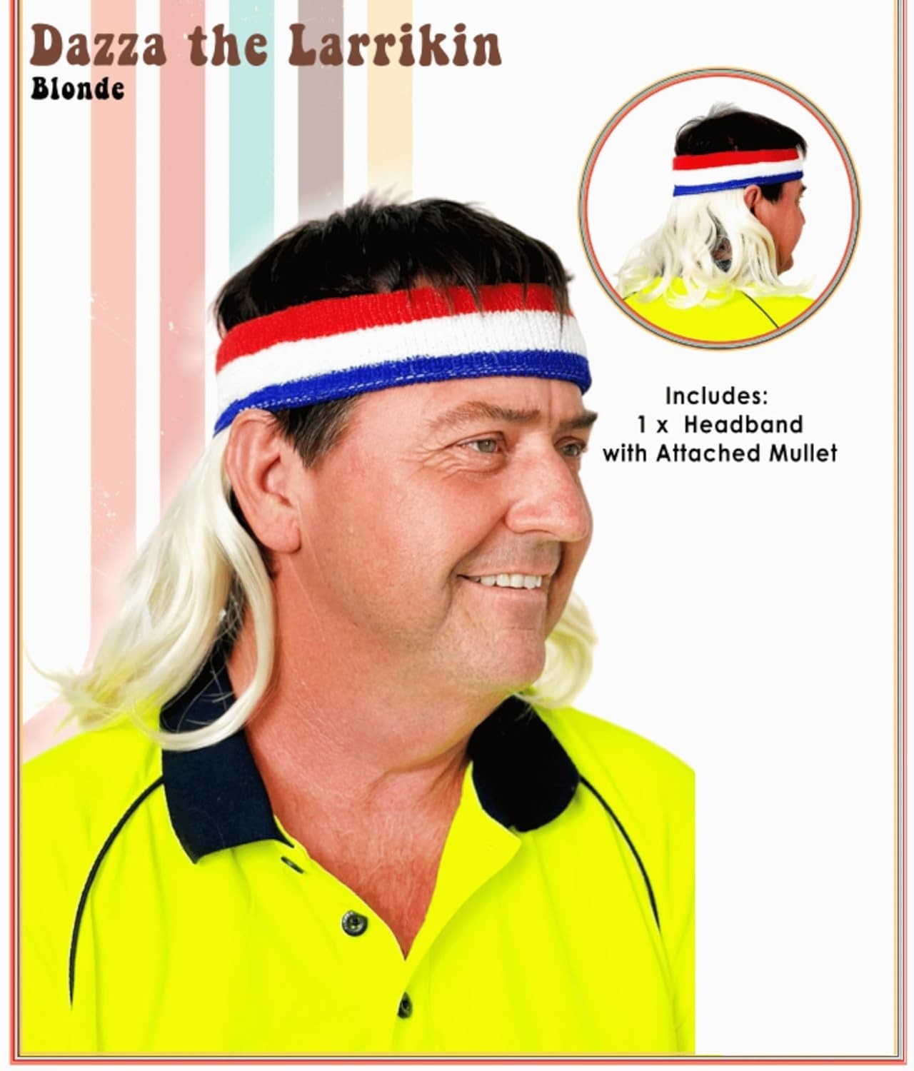 Retro Wavy Mullet Headband Wig for Theme Parties – Instant Fun Accessory