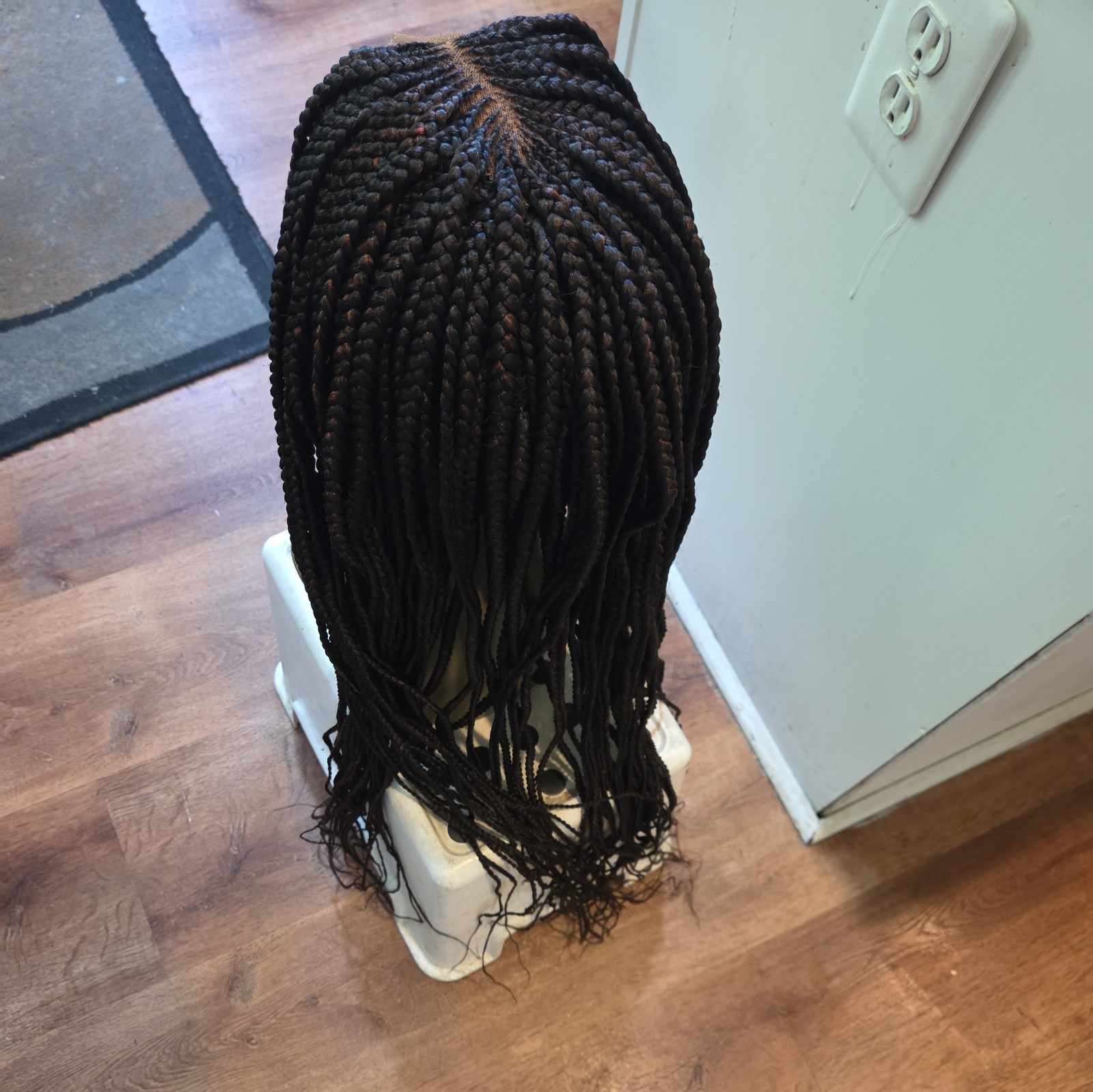 Braided Wig For Black Women Cornrow Braids Lace Front Synthetic Fiber