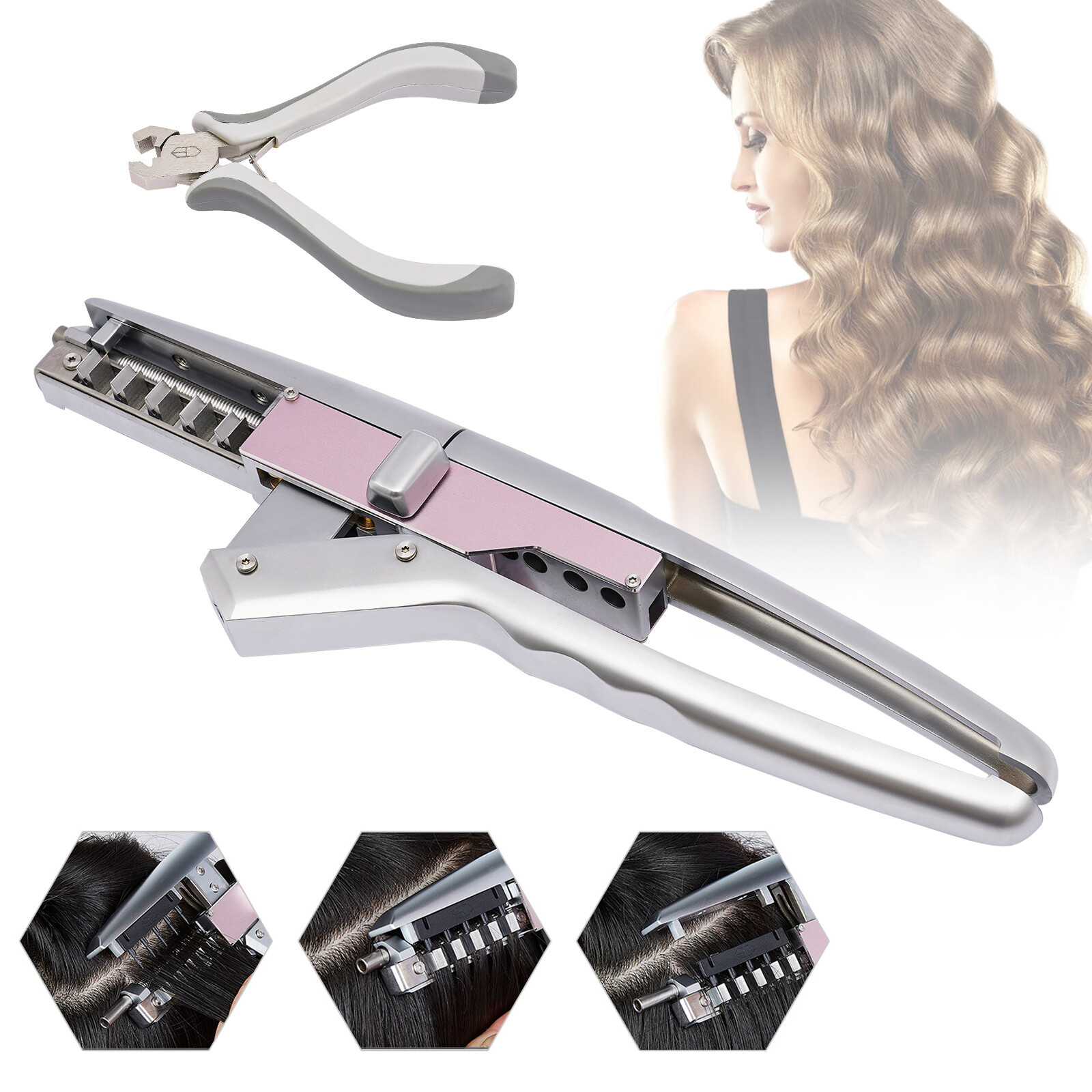 6D Extension Machine Natural Human Hair Connector Kit Last Up To 6 Months