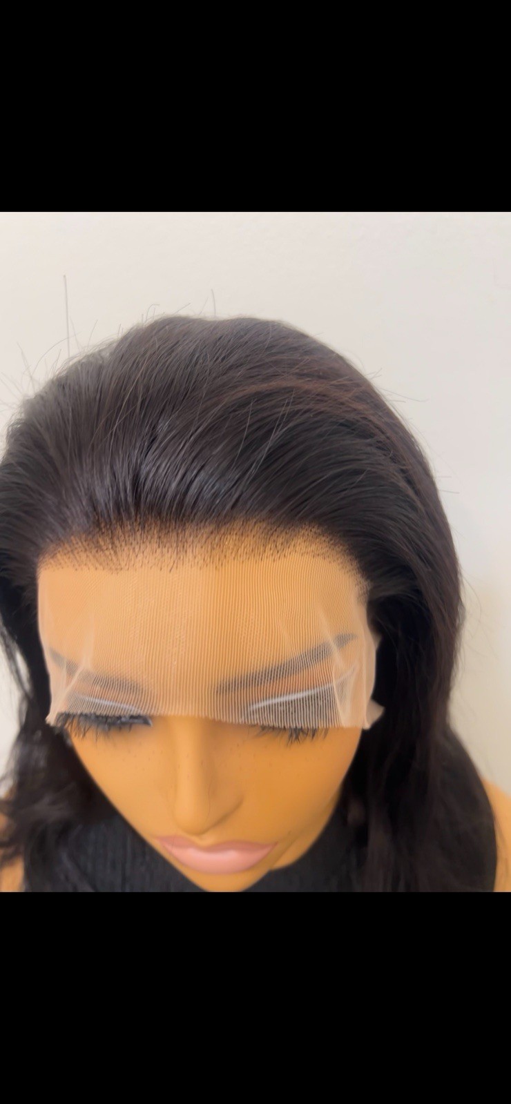 Black Lace Front Wavy Wig Adjustable Strap Free-Part Women Natural