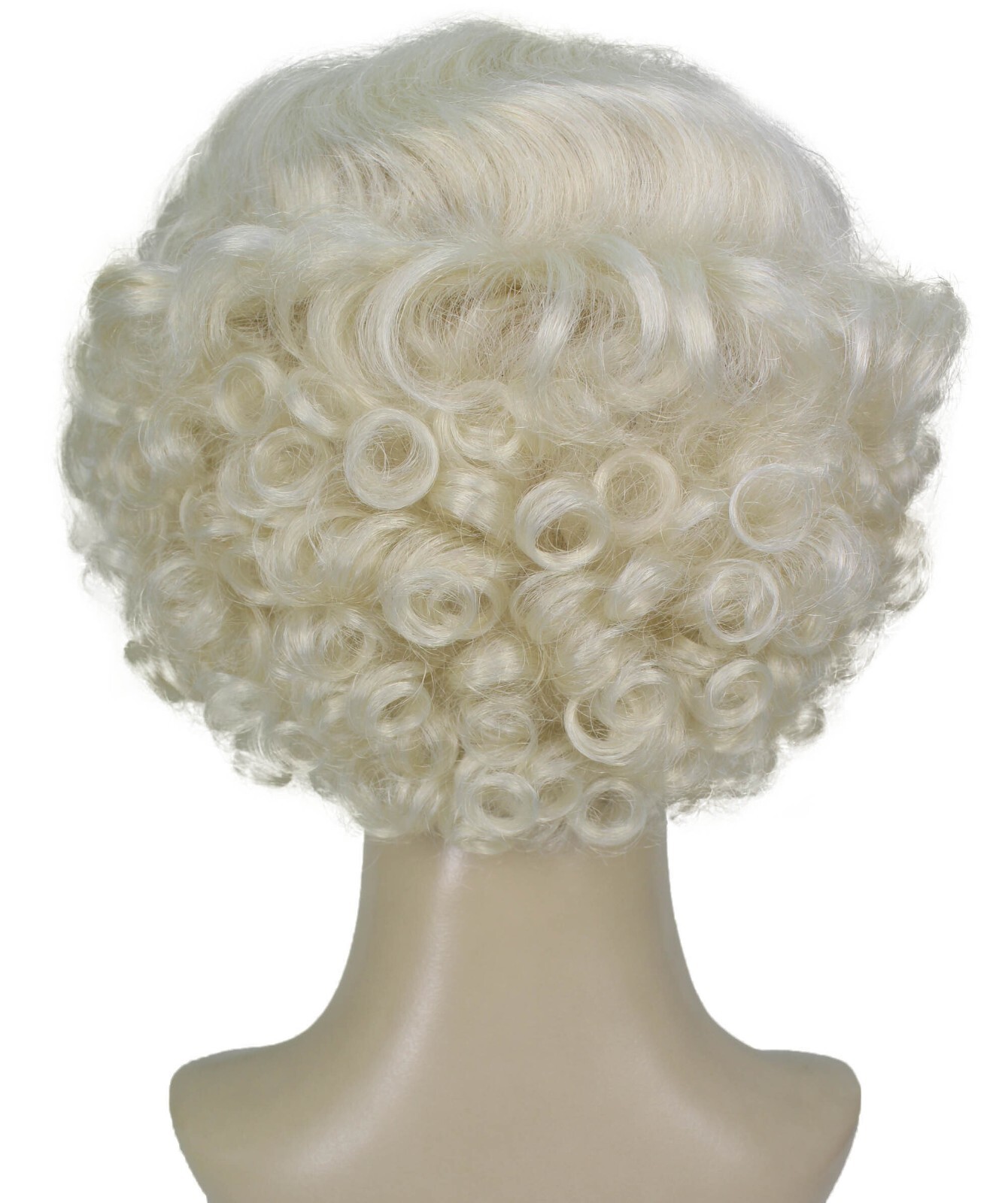 HPO Adult Women’s Short Curly Silver Grey Queen Wig, Capless Cap Design HW-7057