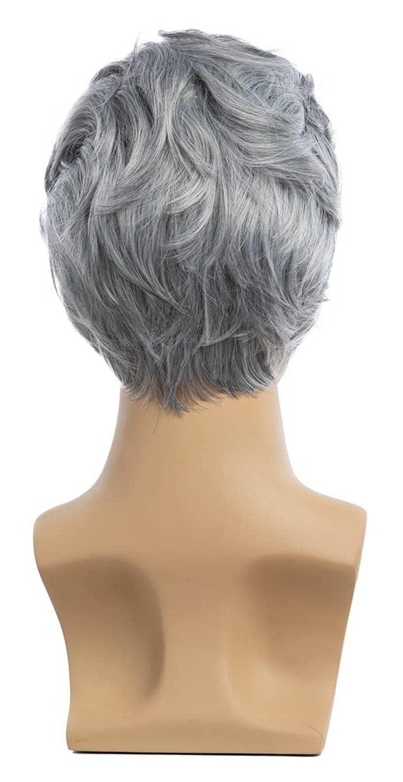 Mens Grey Wig Short Curly Grey Wig Synthetic Heat Resistant Costumes Natural …