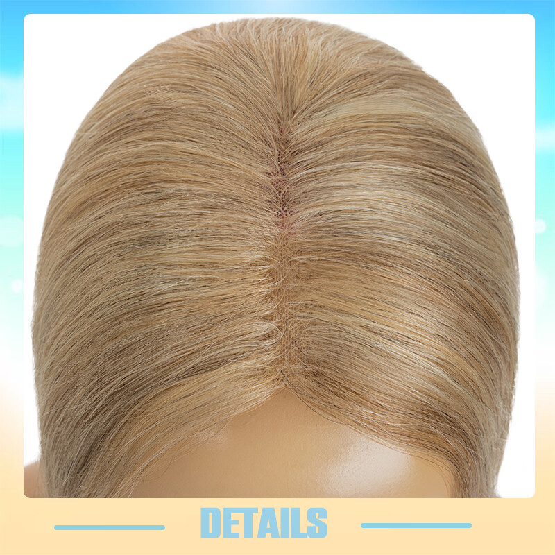Full Lace Topper Clip in Real Remy Human Hair Toupee 8x10CM Hairpiece Free Part