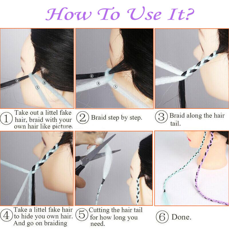Crochet Box Braiding Long Jumbo Braid Hair Extensions Rainbow Festival Braided