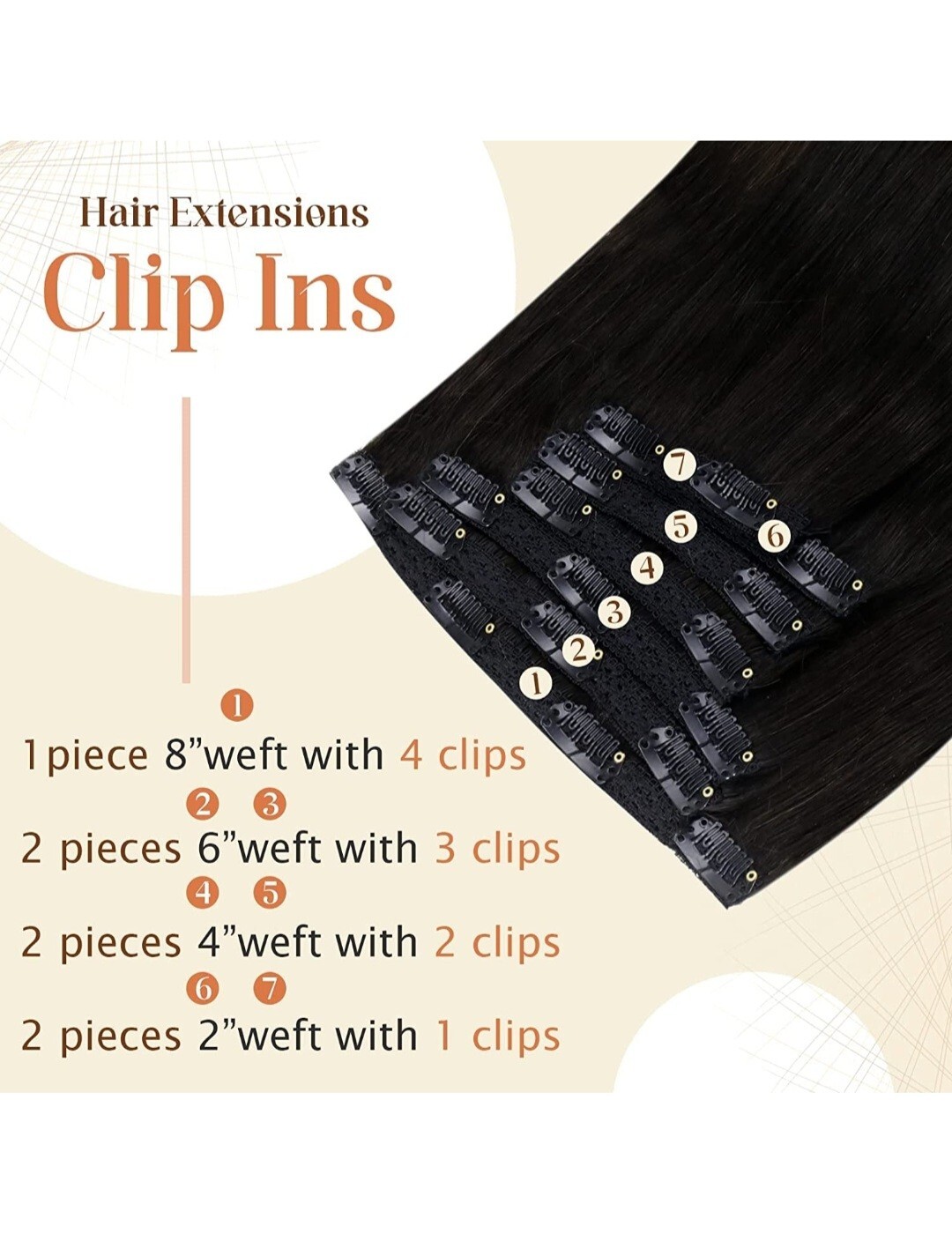 9A Black Ombre Human Hair Ext 24in 150g 7pcs