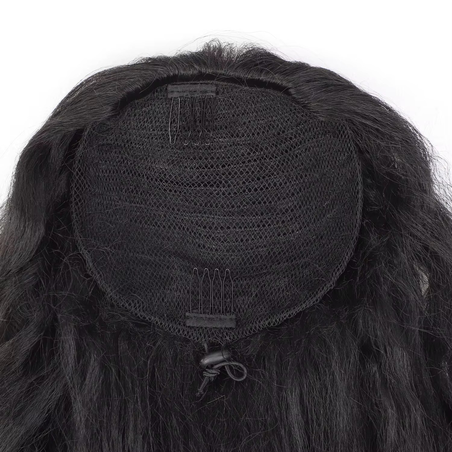 26”long Curly Drawstring Ponytail Extension Synthetic Hair Piece Black 1B
