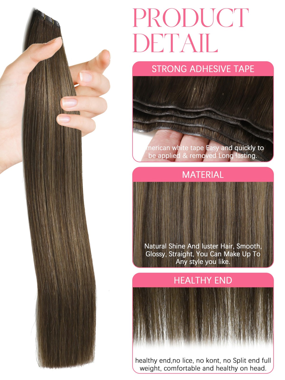 Lacer Weft Remy Human Hair Extensions Genius Weft 18inch One Piece Sew in Hair E