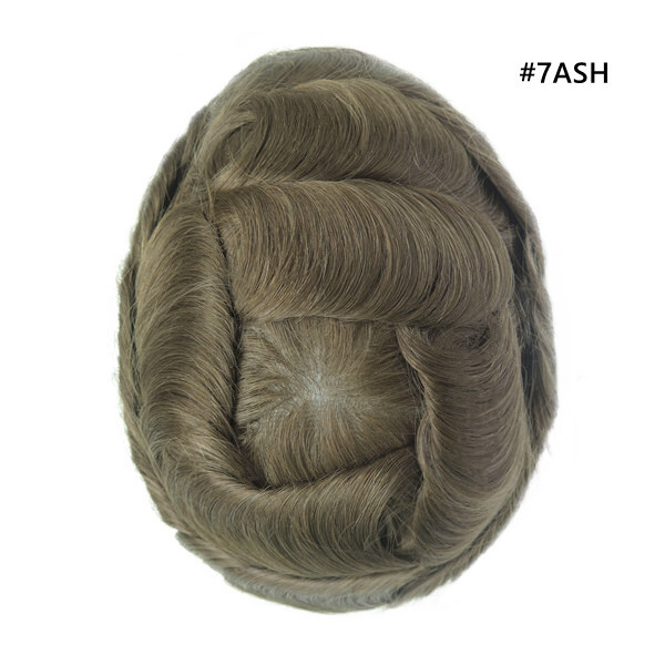 Mens Human Hair Replacement System Invisible Super Thin Skin Toupee Hairpiece7x9