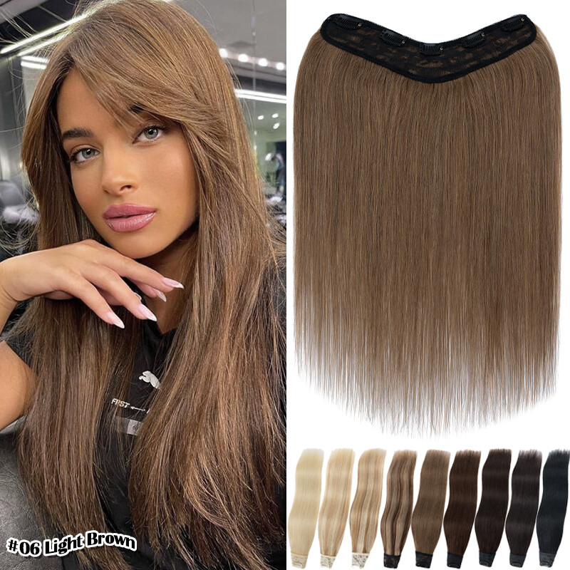Clip in 100% Real Remy Human Hair Extensions 3/4 Full Head Thick Weft One Piece