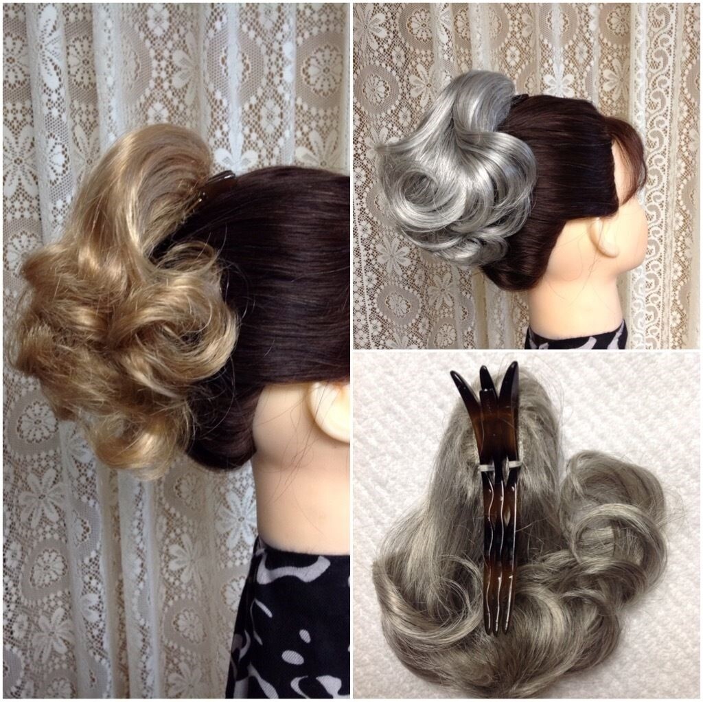 DIAMOND DM48 short curly hairpiece BLACK BROWN BLONDE RED GREY Clothespin Attach