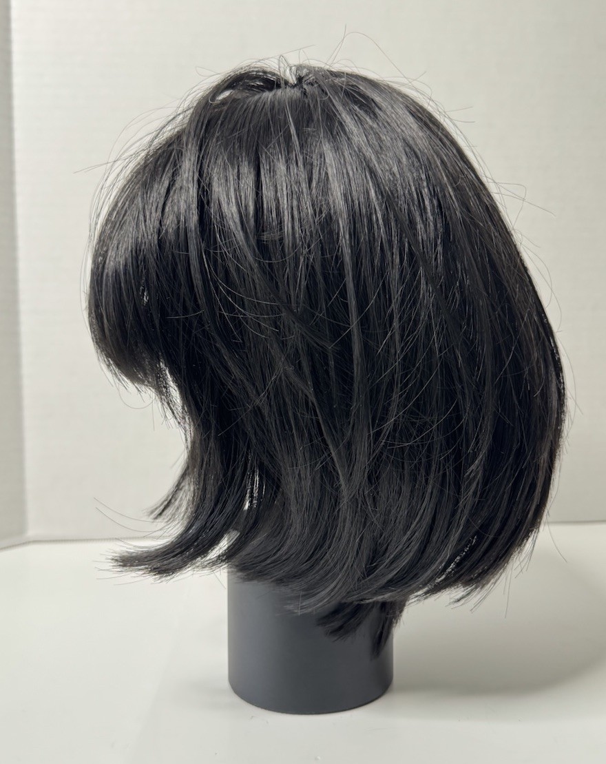 Vintage JOYOKAION Wig Black Vinyon Fiber Short Bob Style Made in Korea 1960s