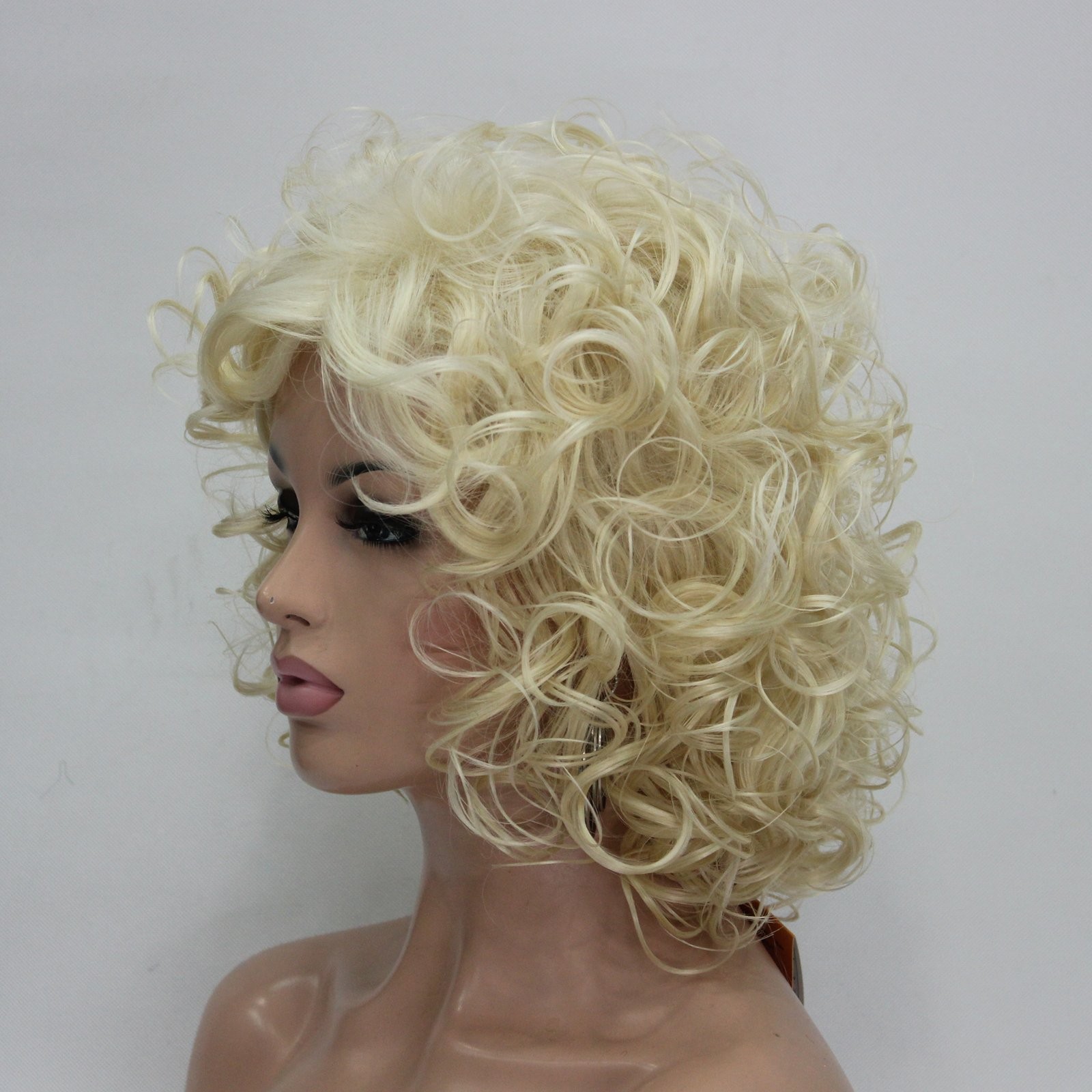 Lydell Short Soft Super Curly Layered Natural Movement Synthetic Wigs 613 Blonde