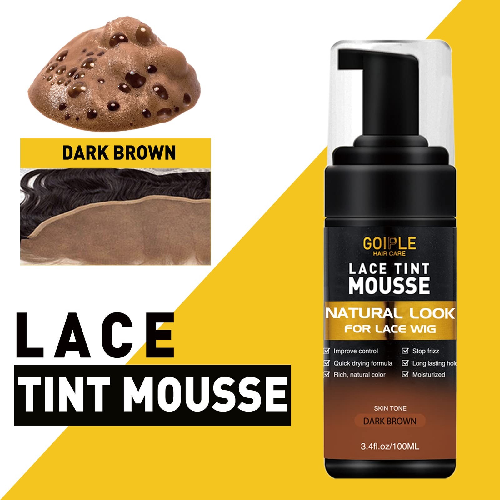 Lace Tint Melting Mousse For Wigs Toupees And Hairpieces Natural Finishing Color