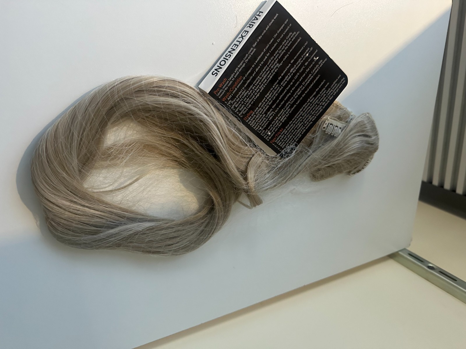 S-Noilite Hair Extension Women Gray Straight Synthetic Washable Clip-In SZ N226