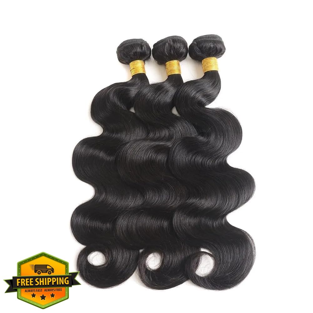 Seeuiegam Body Wave Human Hair 20 22 24 Inch Black-B