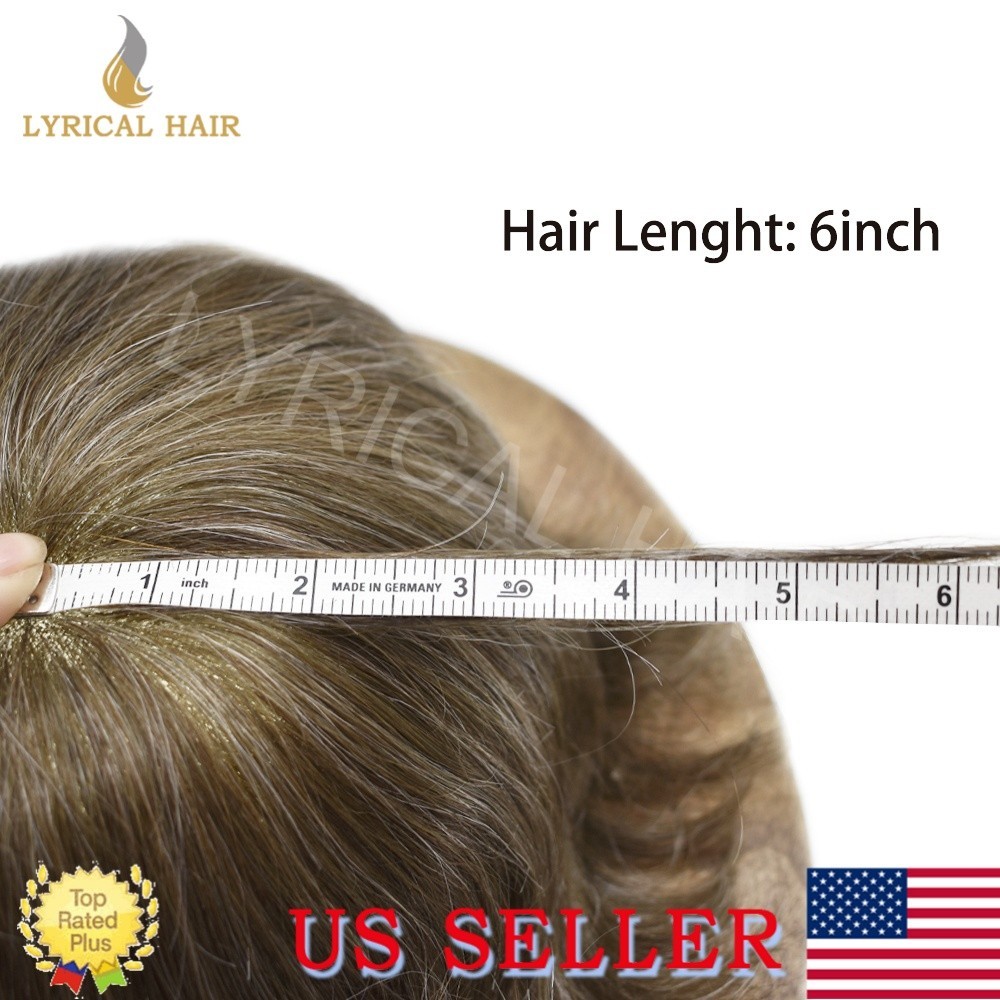 Lyrical Hair Mens Toupee Monofilament Wig Human Hair System Durable Hairpiece US