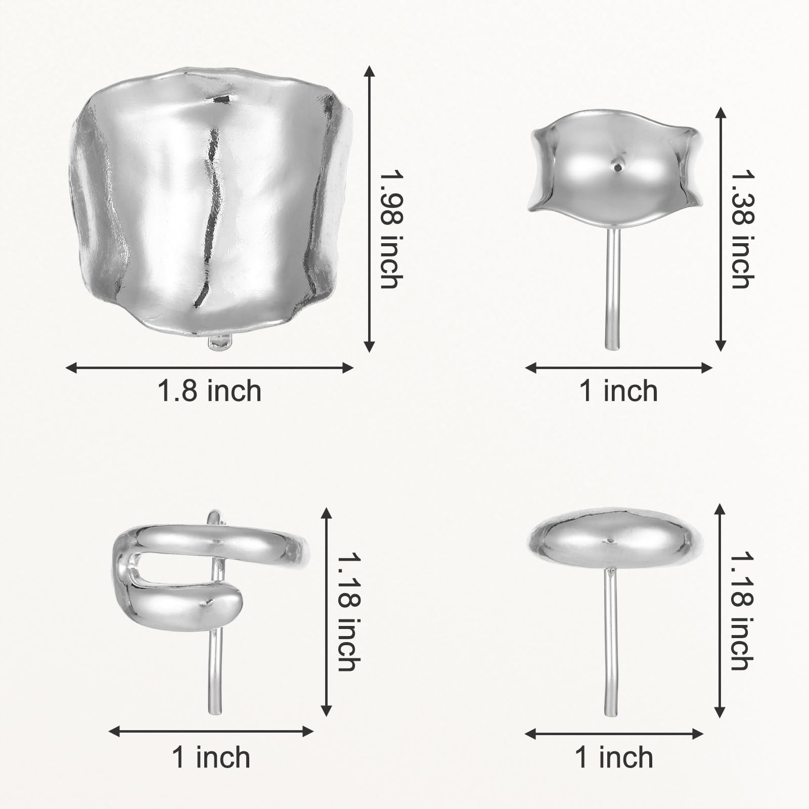 4 Pcs Hair Cuffs for Ponytails, Silver Hair Clips Metal Long High Ponytail Cu…
