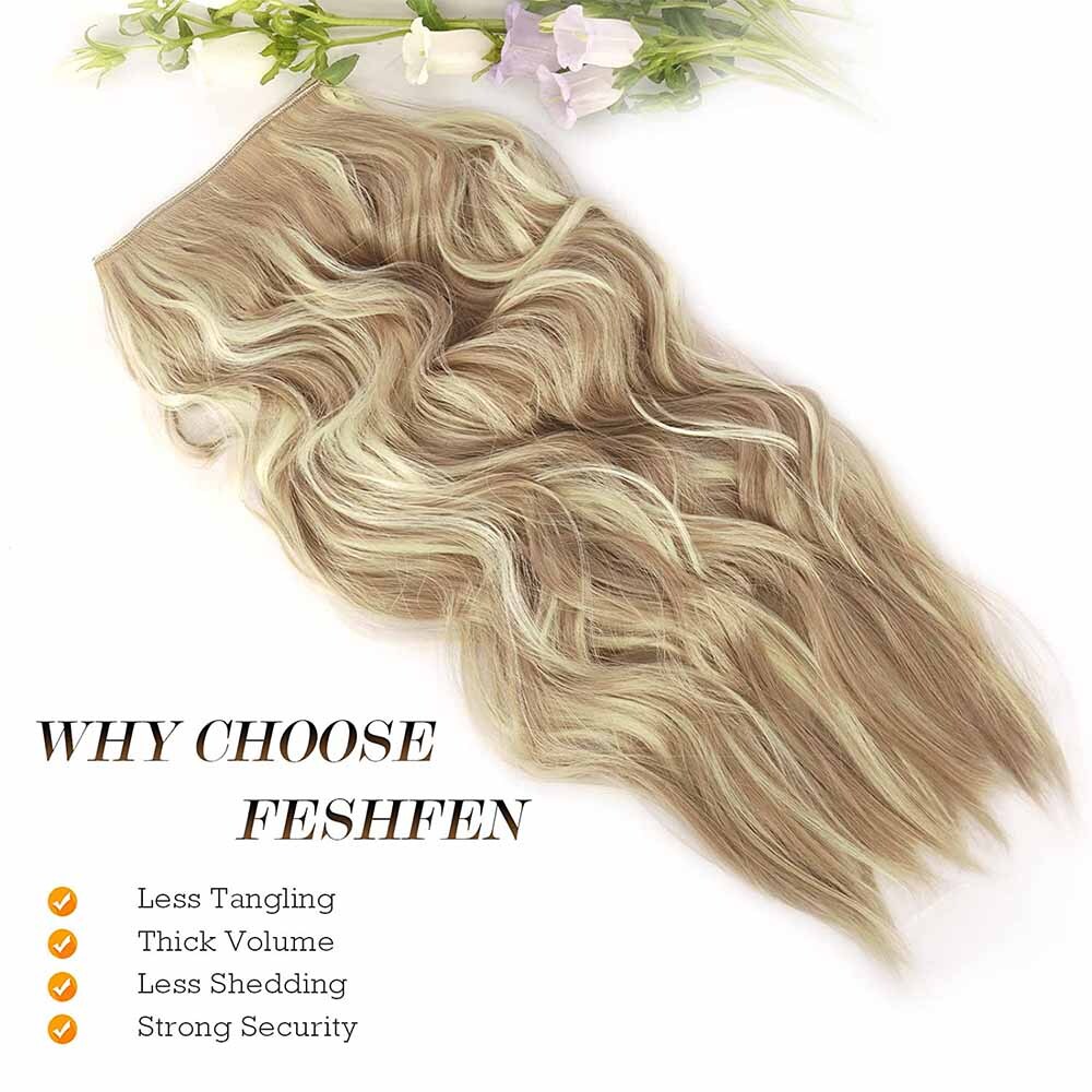 100% Real Natural as Human Wire Clip in Hair Extensions Invisible One Piece Wavy