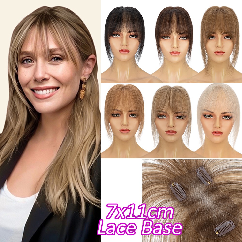 CLEARANCE 100% Remy Human Hair Topper Hairpiece Clip In Silk Lace Base Toupee US