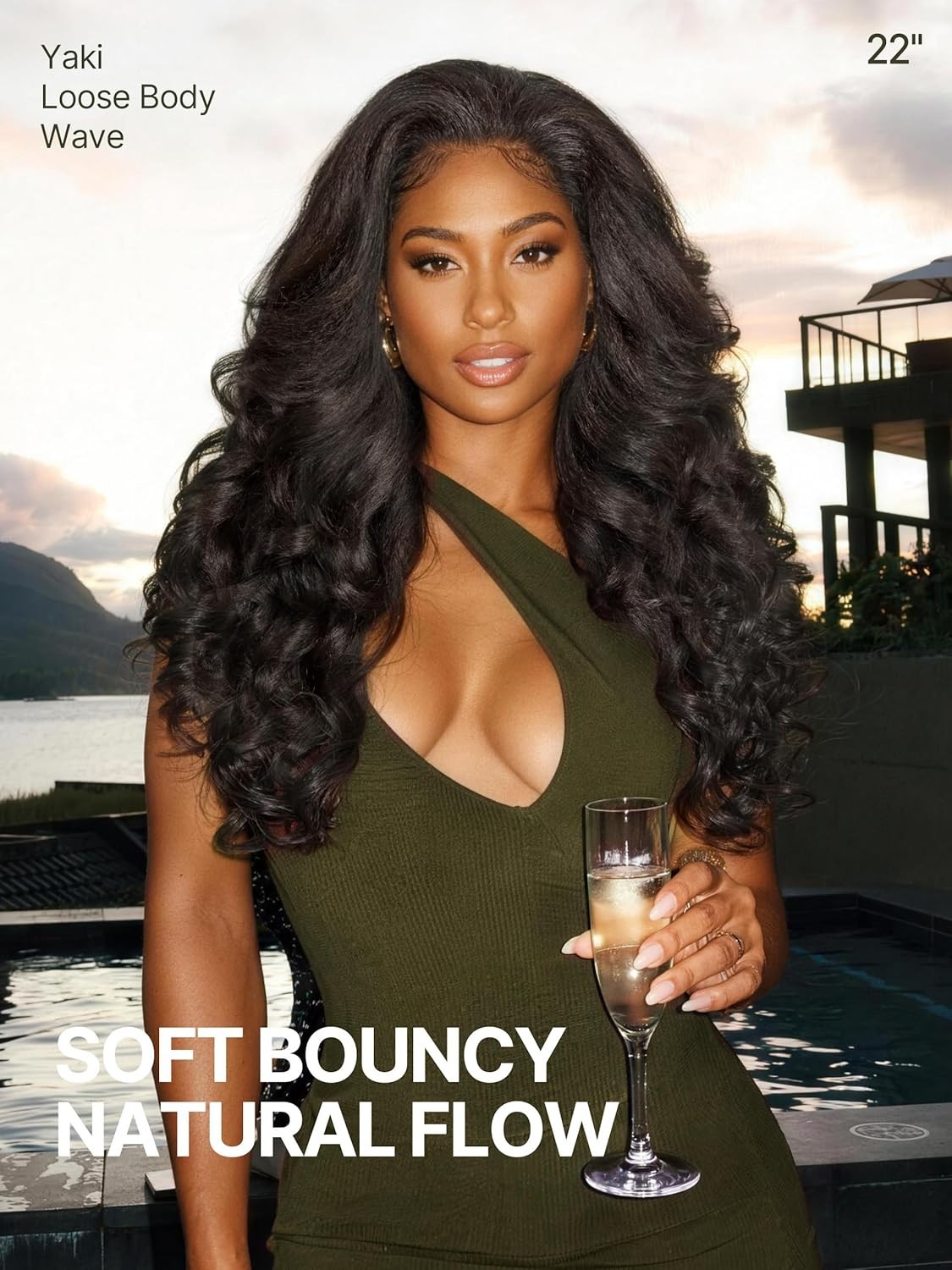 13×6 22in Body Wave Lace Front Wigs Veralux Fiber Blend Pre Plucked 250% Density