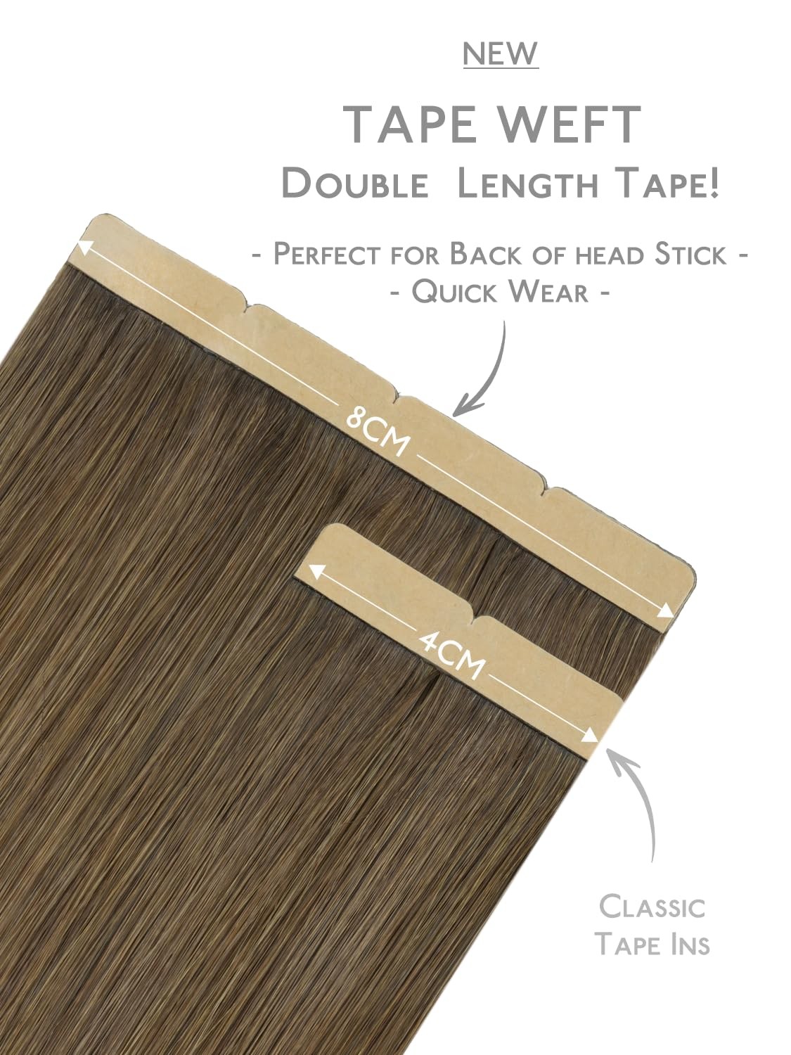 8cm Tape in Hair Extensions Real Human Hair, Tape Weft Hair Extensions Human …