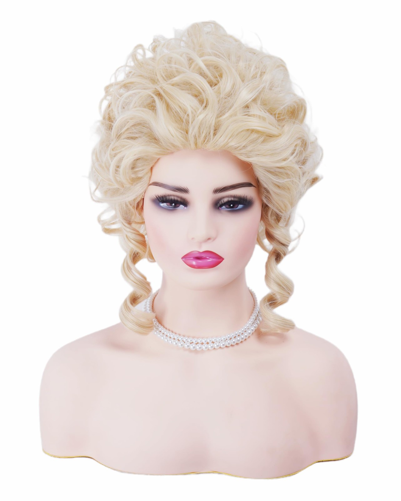 Short Wavy Blonde Big Bouffant Beehive Wig for Women 70s 80s Costume Party