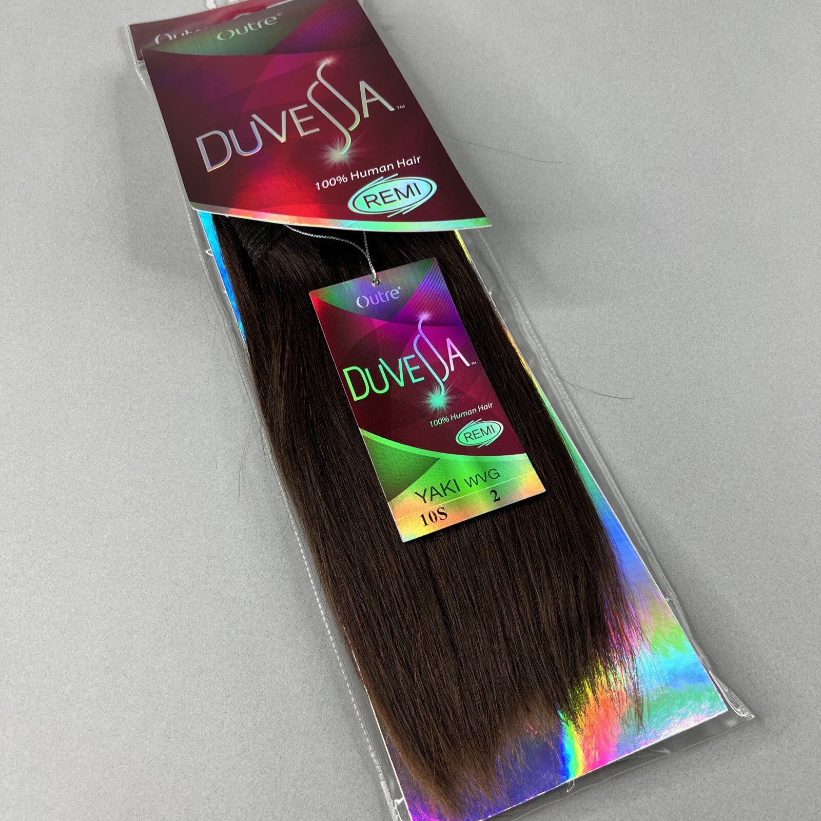 10s 9” Yaki Straight #2 Dark Brown Duvessa Remi 100% Human Hair Track Extensions